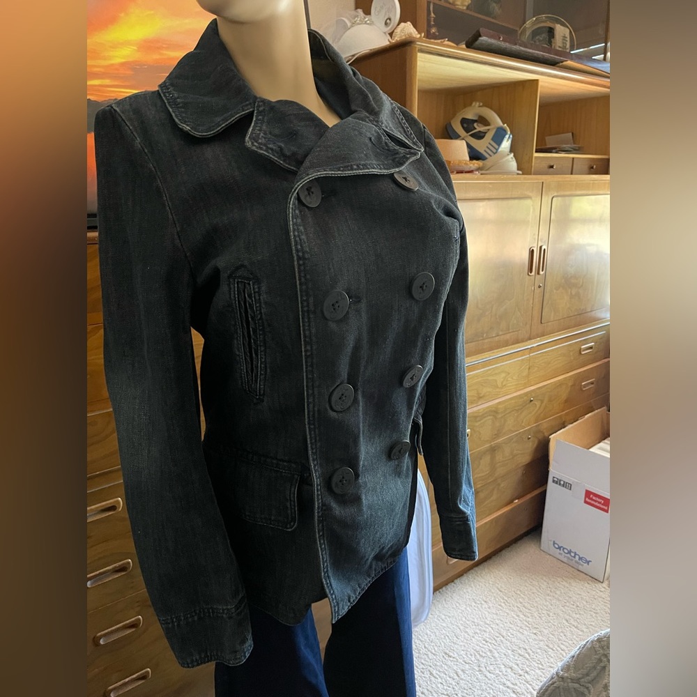 Marc Ecko Denim Jacket Pea Coat Style